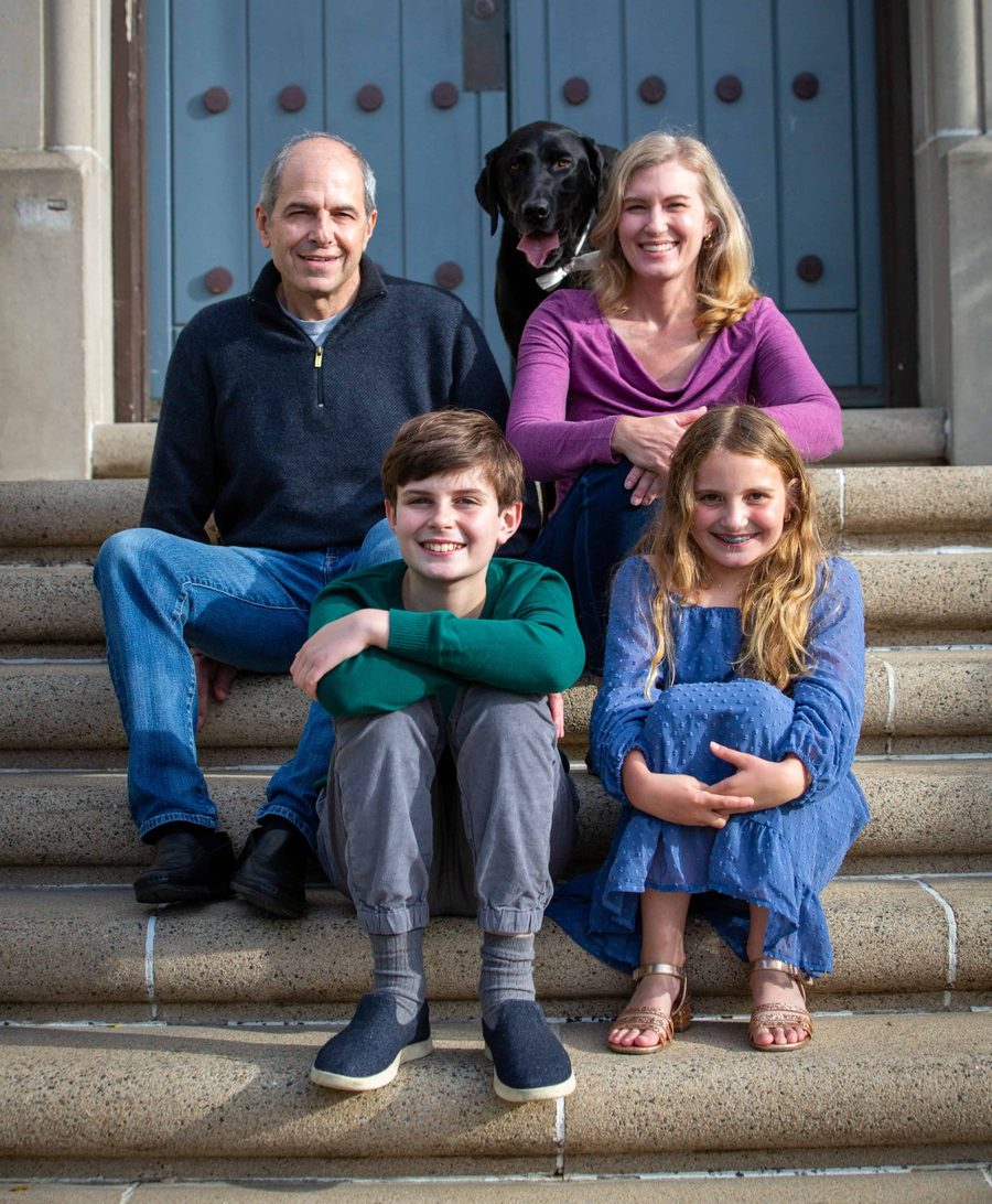 Dr. Behrens with his family and Iggy